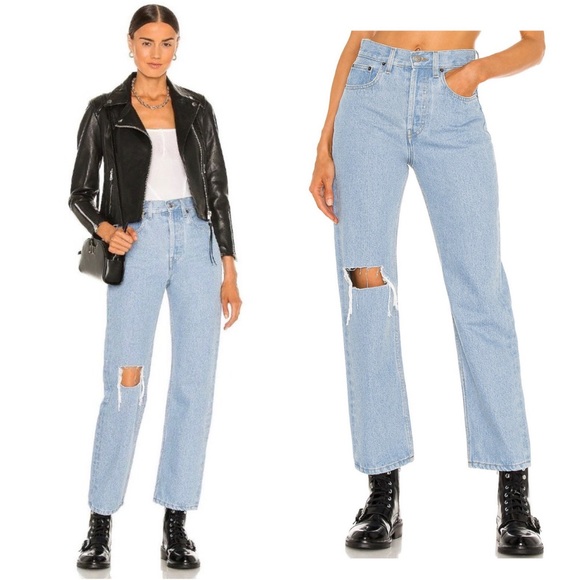 Still Here Denim - Still Here Childhood High Rise Straight in Vintage Blue Size 26